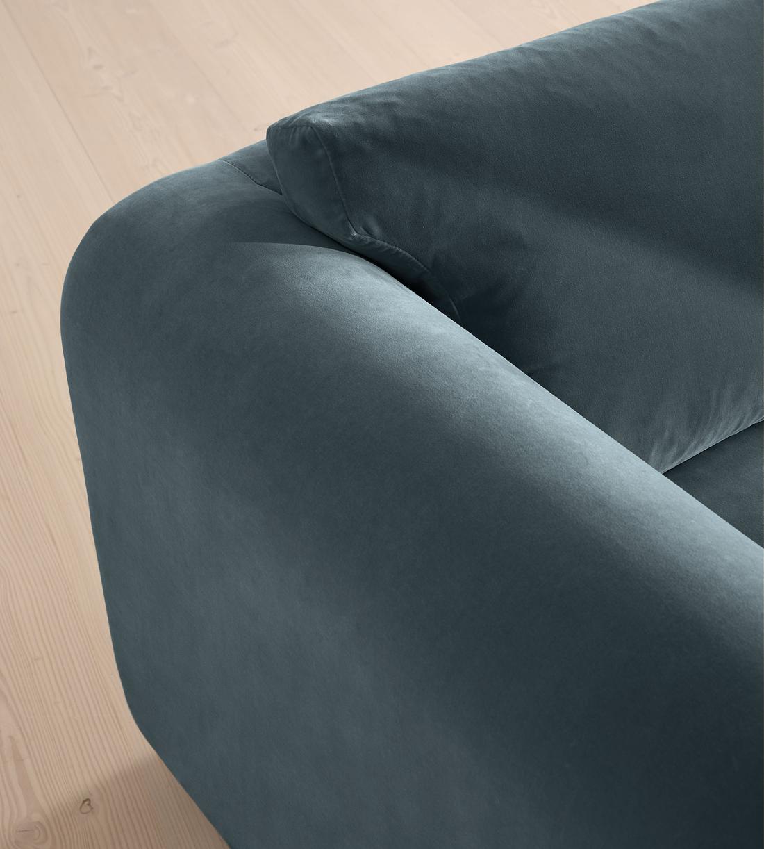 Farrell Three Seater Sofa - Velvet - Grey Blue - Images - Image 5
