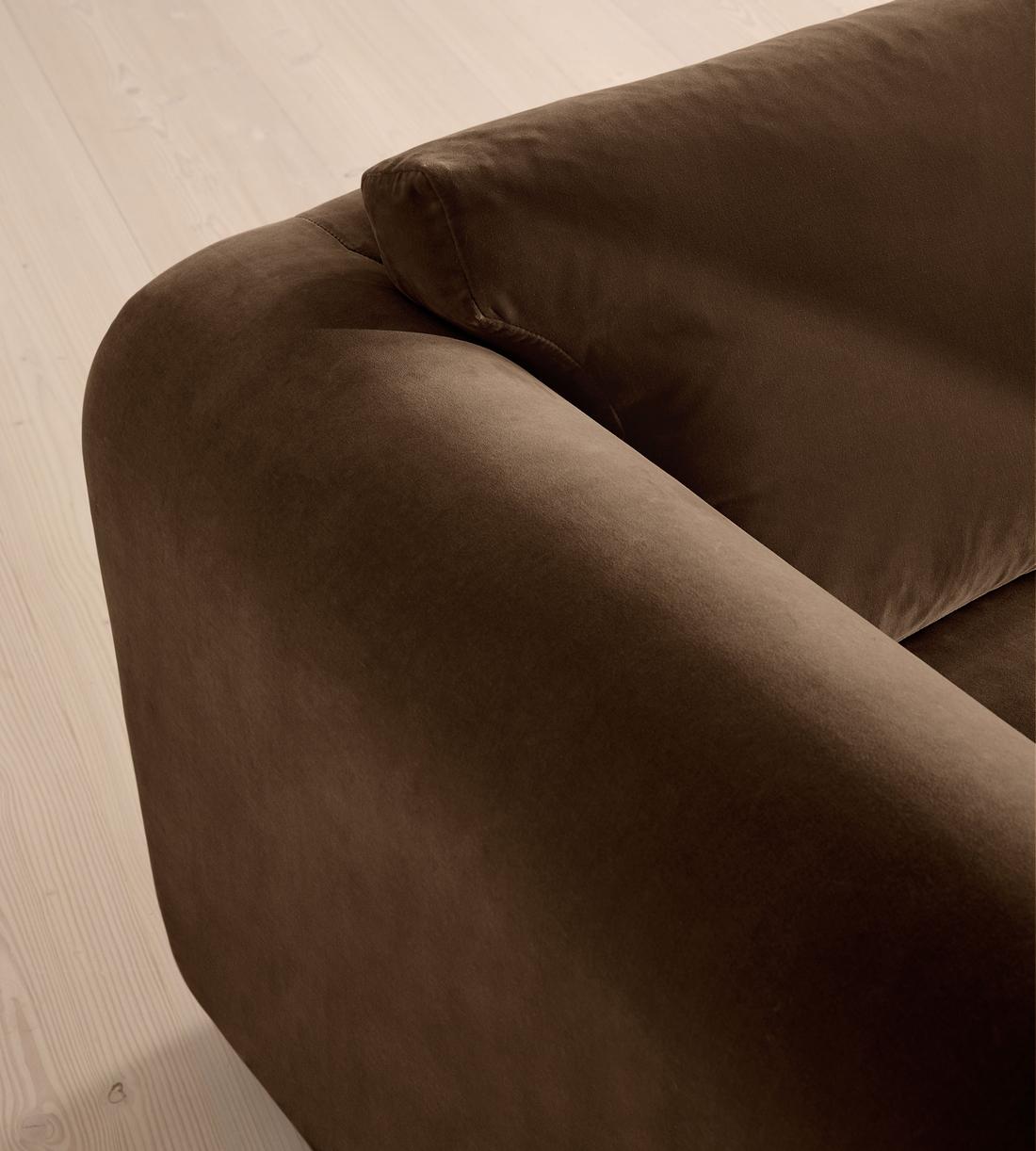Farrell Three Seater Sofa - Velvet - Chocolate - Images - Image 5