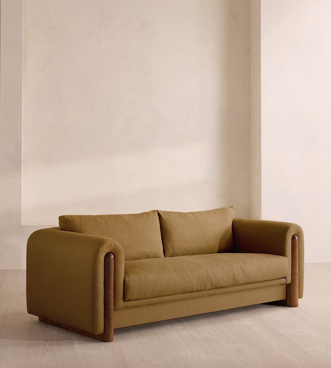 Farrell Three Seater Sofa - Linen - Ochre - UK - Listing - Image 2