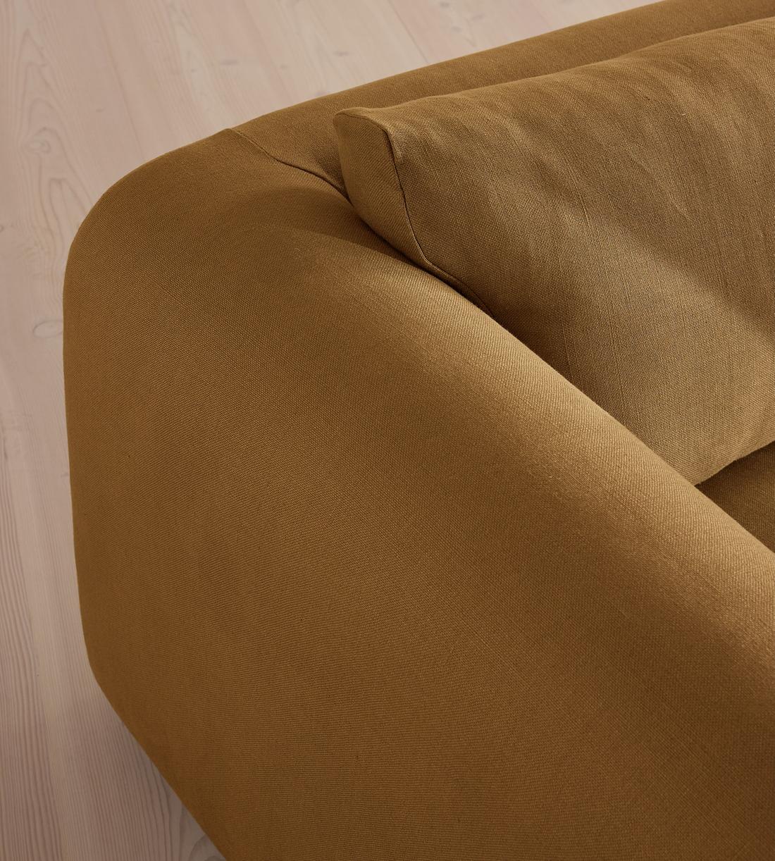 Farrell Three Seater Sofa - Linen - Ochre - UK - Images - Image 7
