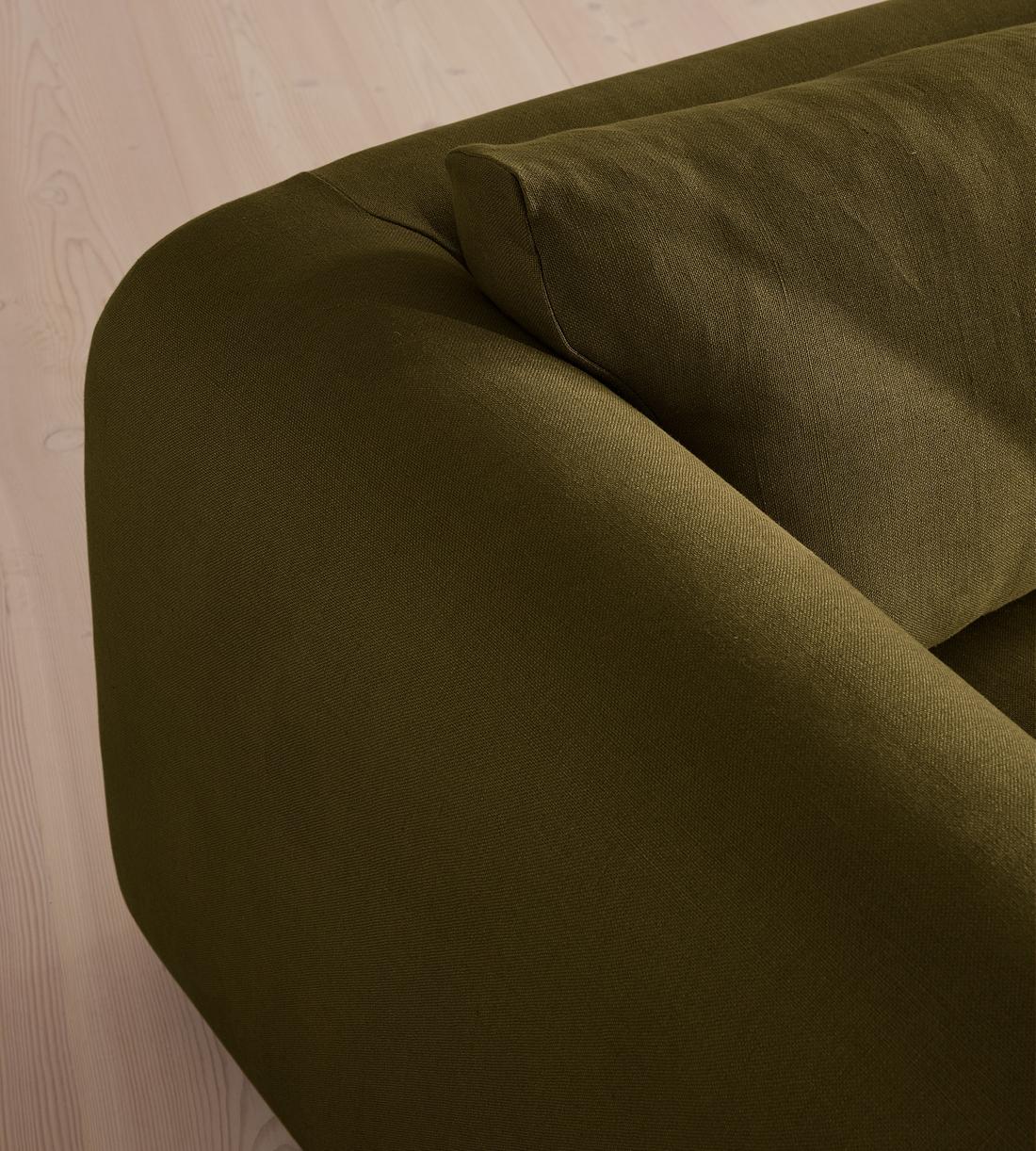 Farrell Three Seater Sofa - Linen - Olive - UK - Images - Image 6