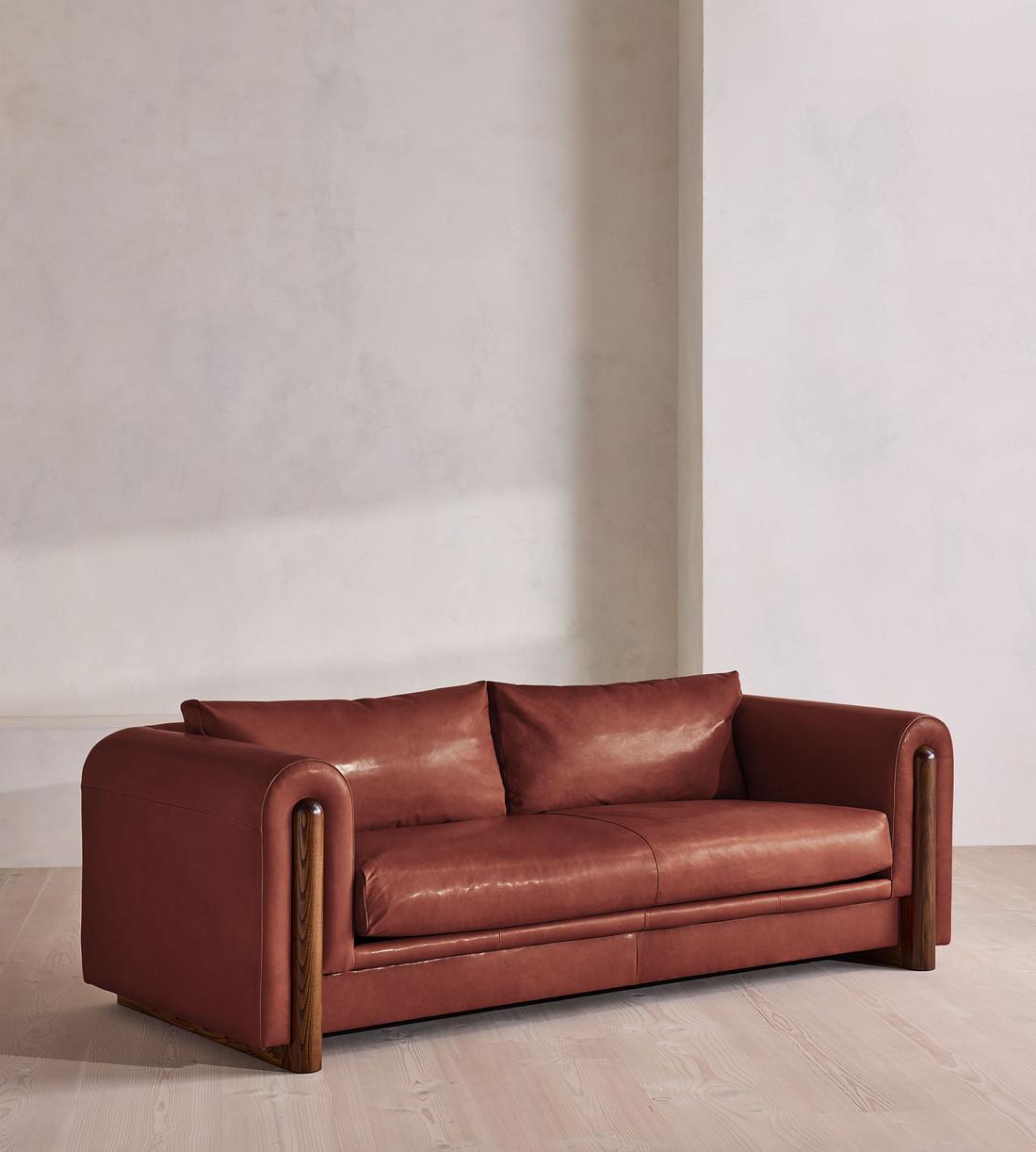 Farrell Three Seater Sofa - Leather - Sangria - UK - Listing - Image 2