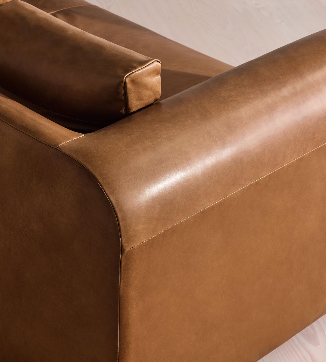 Farrell Three Seater Sofa - Leather - Chestnut - UK - Images - Image 6
