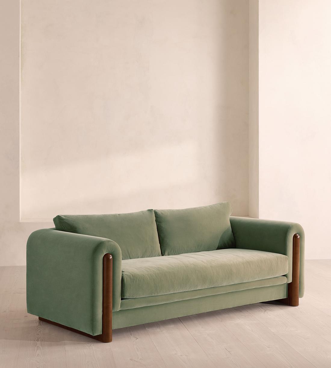 Farrell Three Seater Sofa - Velvet - Seafoam - UK - Listing - Image 2