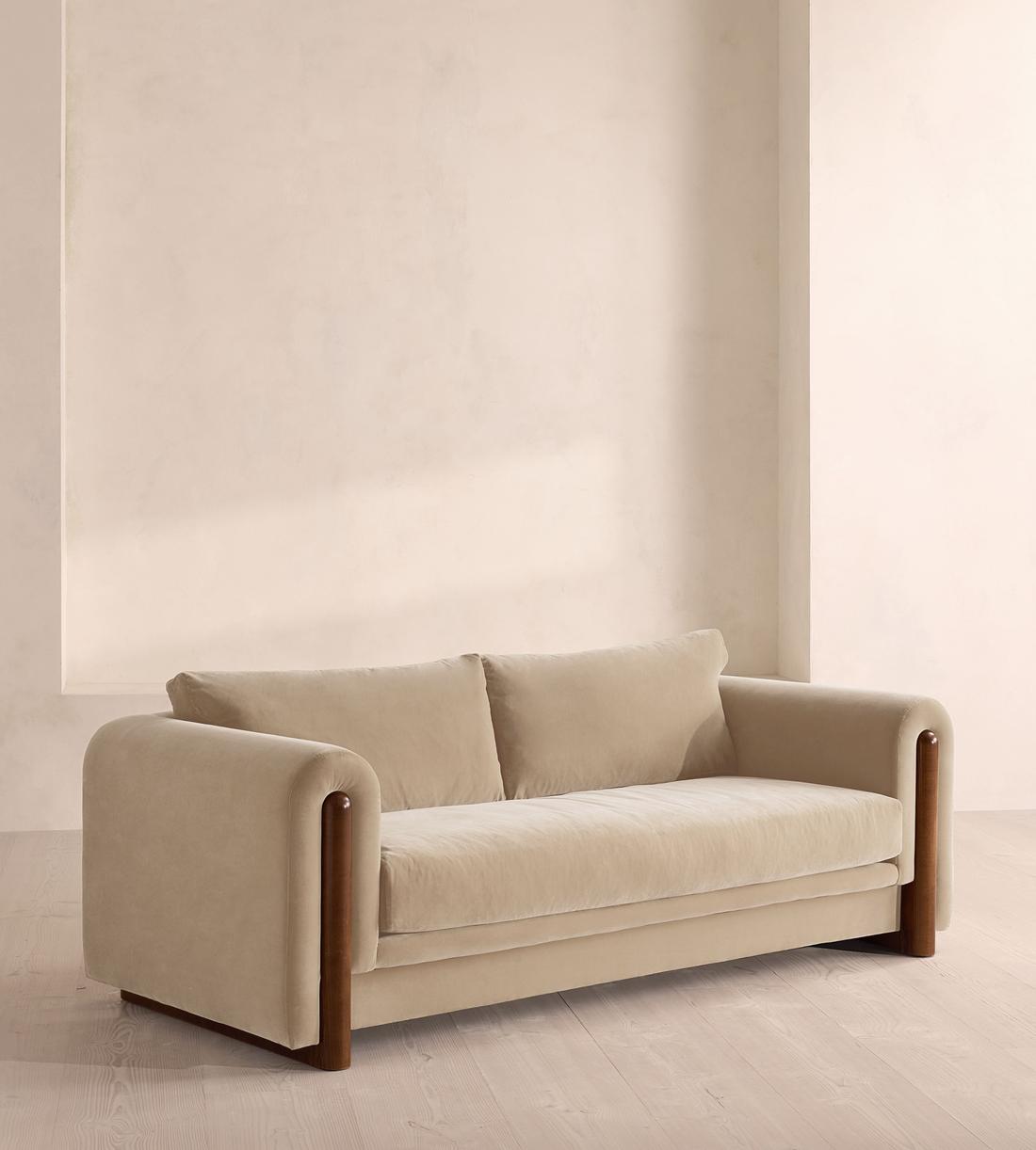 Farrell Three Seater Sofa - Velvet - Oyster - UK - Listing - Image 2