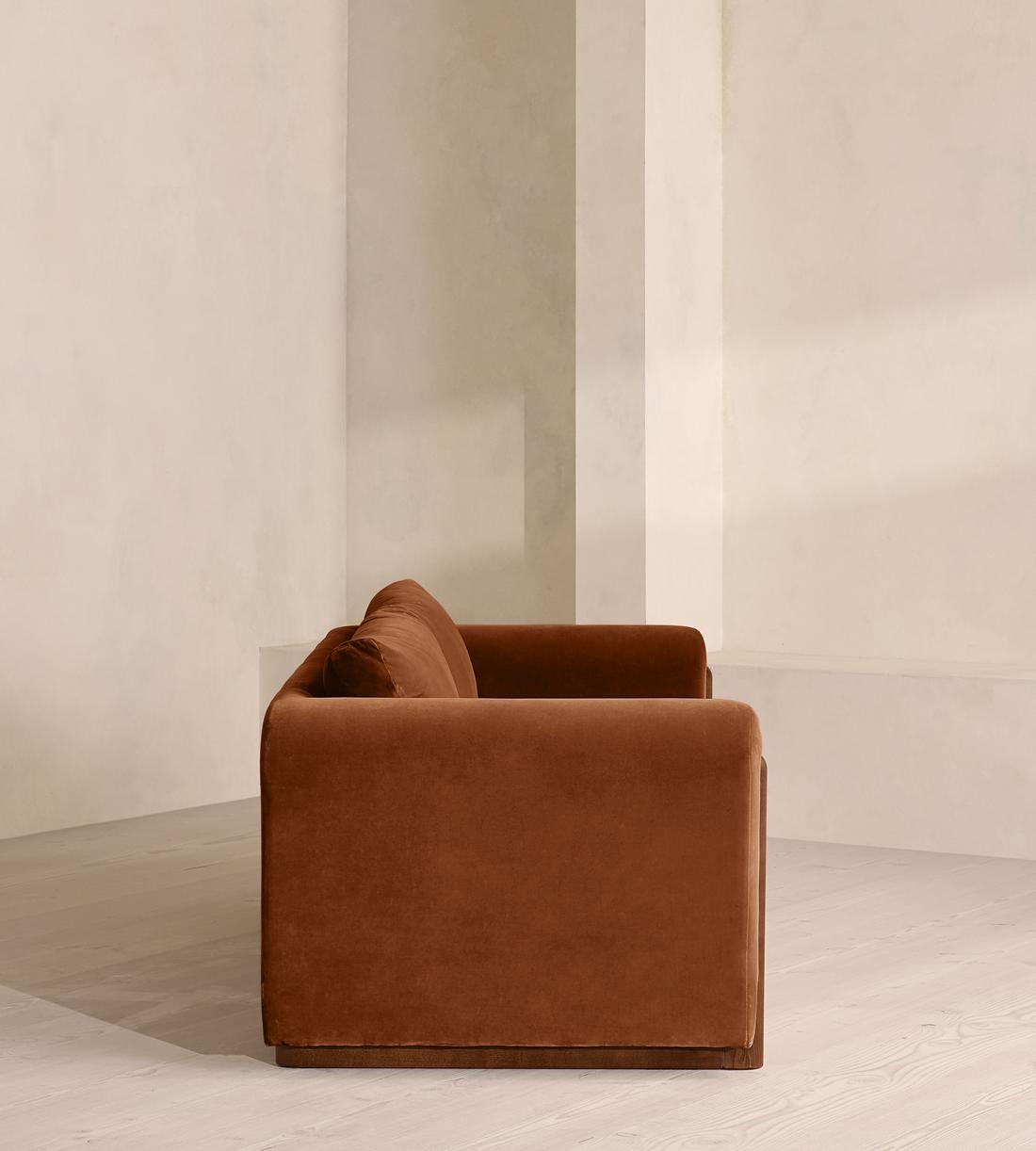Farrell Three Seater Sofa - Velvet - Cinnamon - UK - Images - Image 3