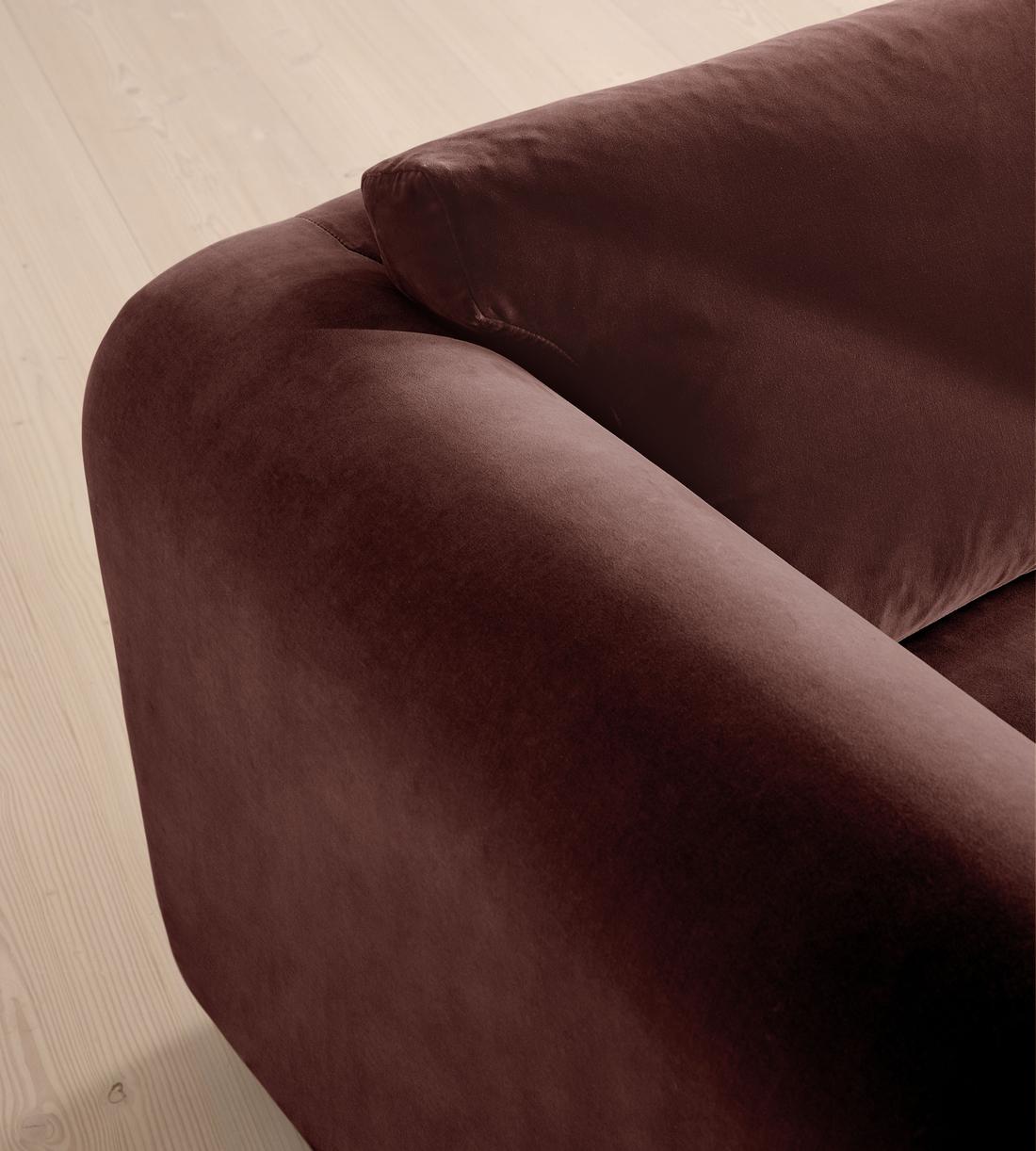 Farrell Three Seater Sofa - Velvet - Aubergine - UK - Images - Image 6