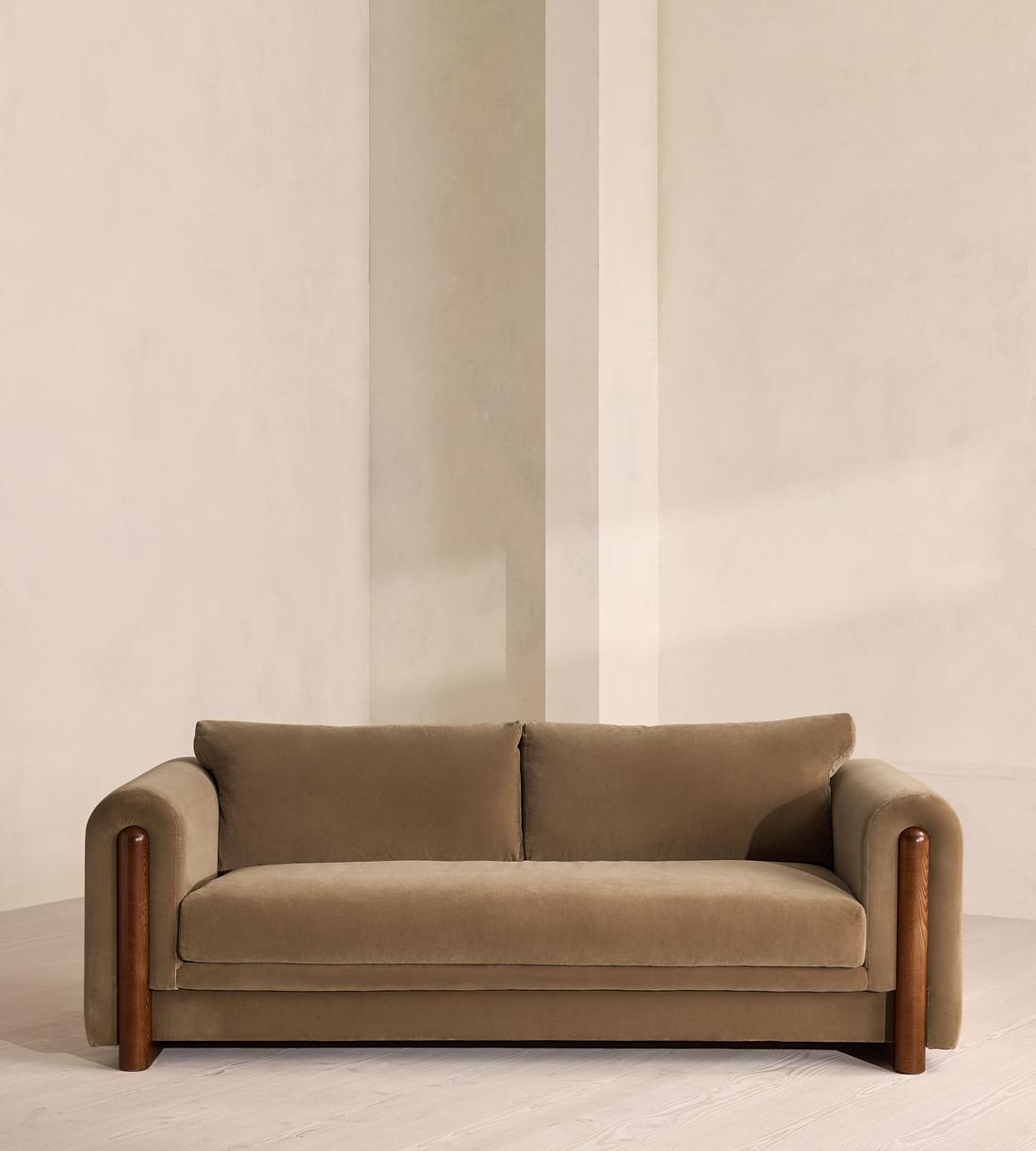 Farrell Three Seater Sofa - Velvet - Truffle - UK - Listing - Image 1