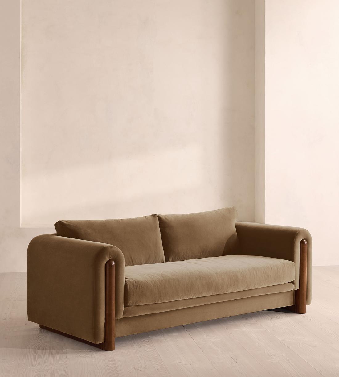 Farrell Three Seater Sofa - Velvet - Truffle - UK - Listing - Image 2