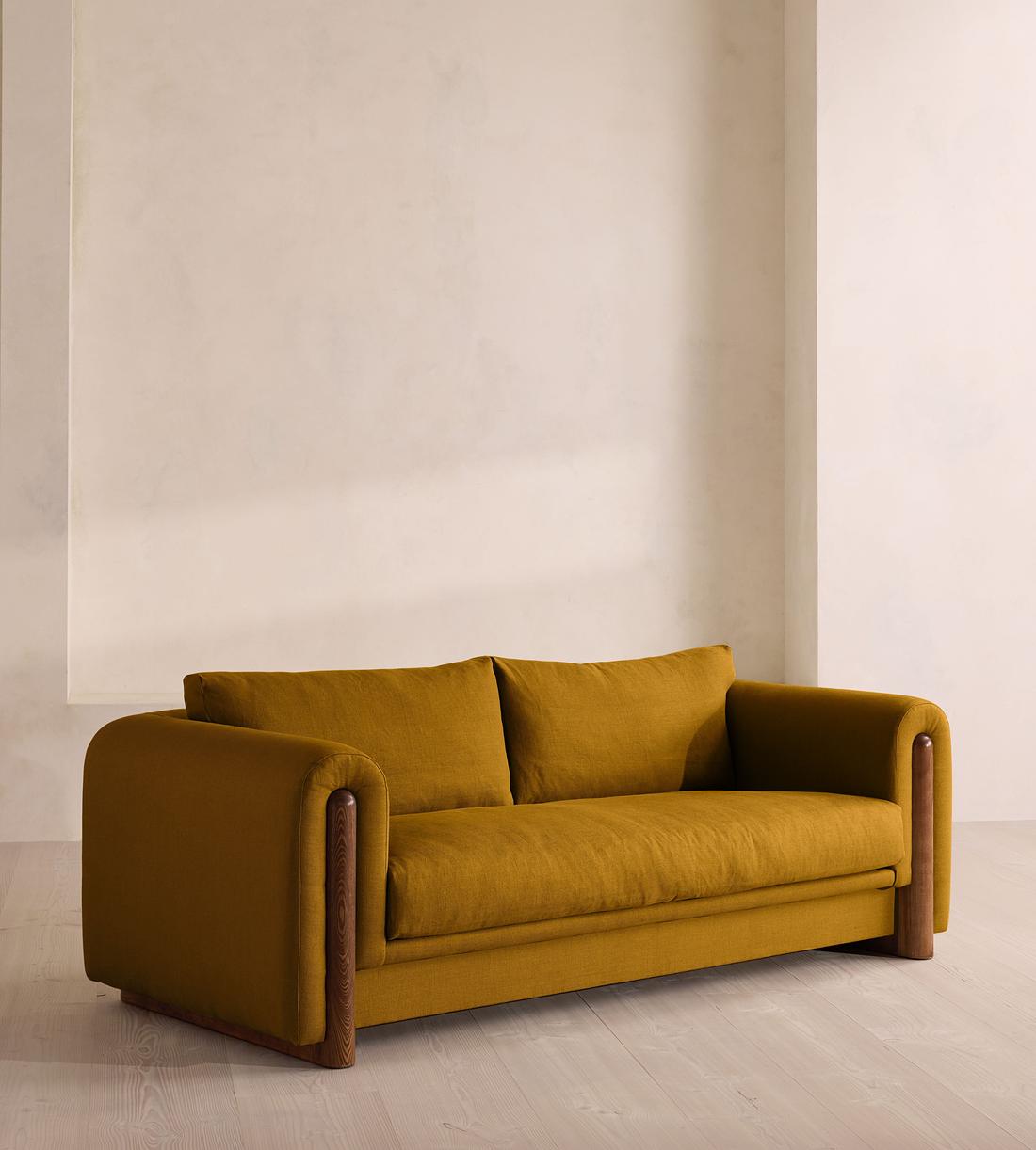 Farrell Three Seater Sofa - Linen - Turmeric - UK - Listing - Image 2