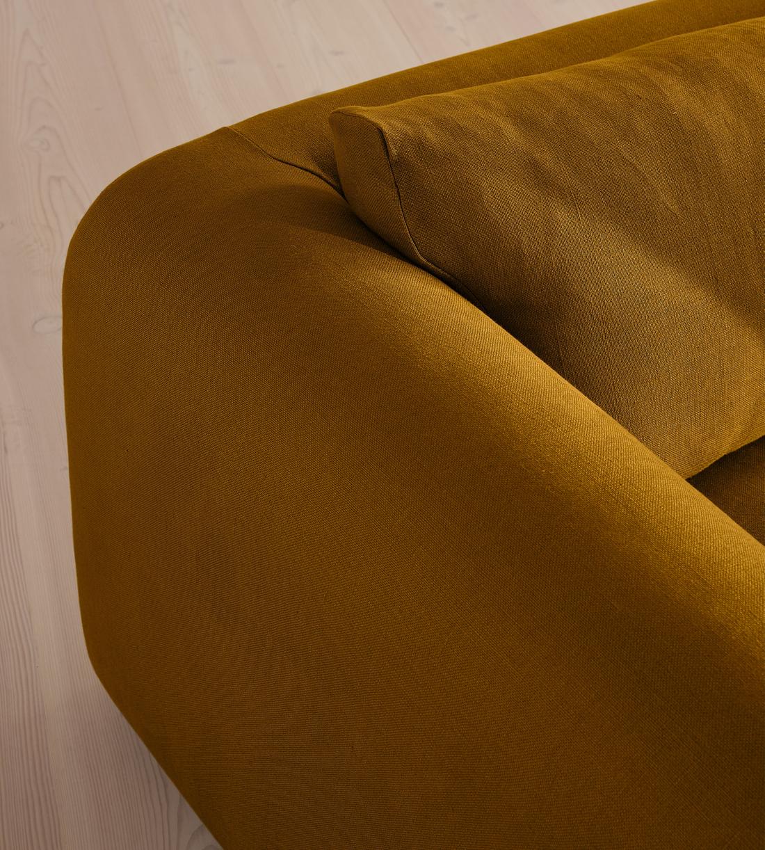 Farrell Three Seater Sofa - Linen - Turmeric - UK - Images - Image 6
