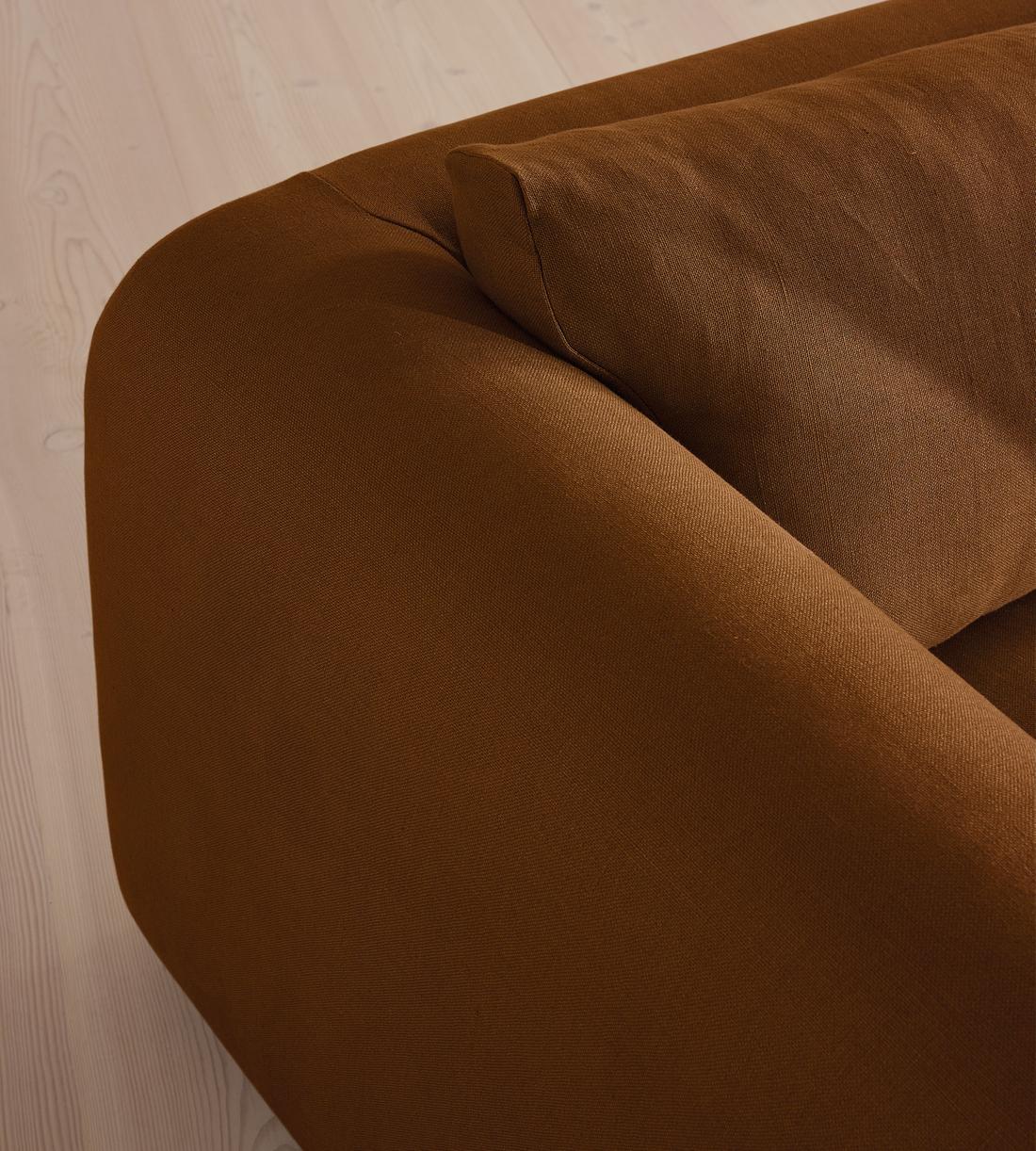Farrell Three Seater Sofa - Linen - Terracotta - UK - Images - Image 6