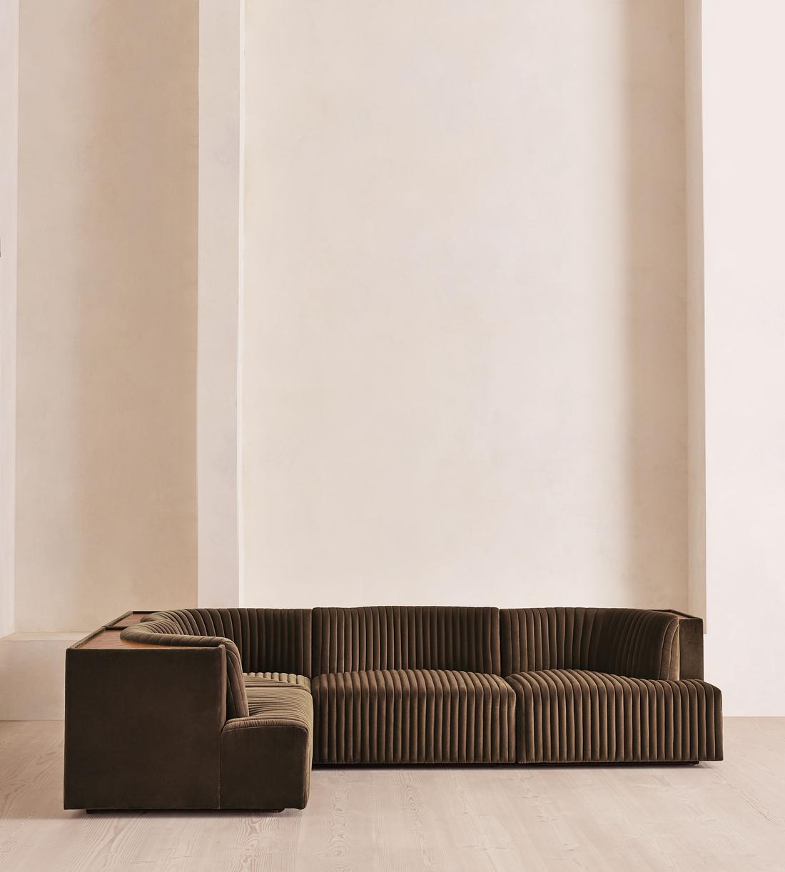 Hamish Modular Sofa - L-Shaped Sofa - Velvet - Chocolate - UK - Listing - Image 2