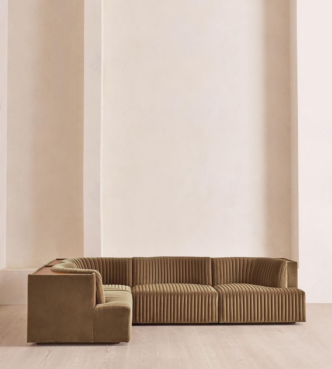 Hamish Sectional Sofa - L-Shape Sofa - Velvet - Truffle - US - Listing - Image 2