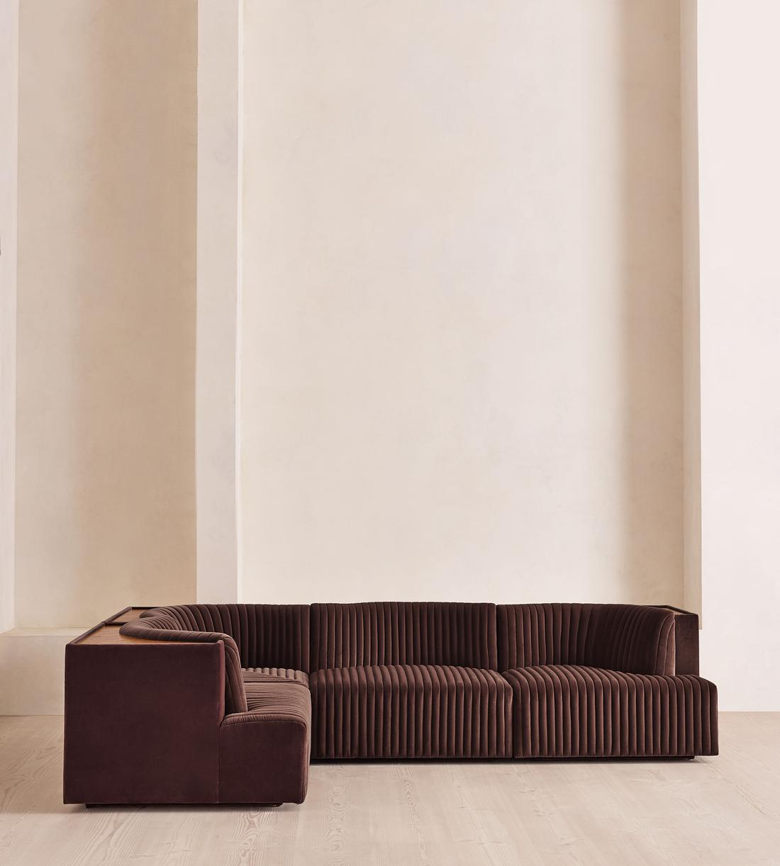 Hamish Sectional Sofa - L-Shape Sofa - Velvet - Aubergine - US - Listing - Image 2