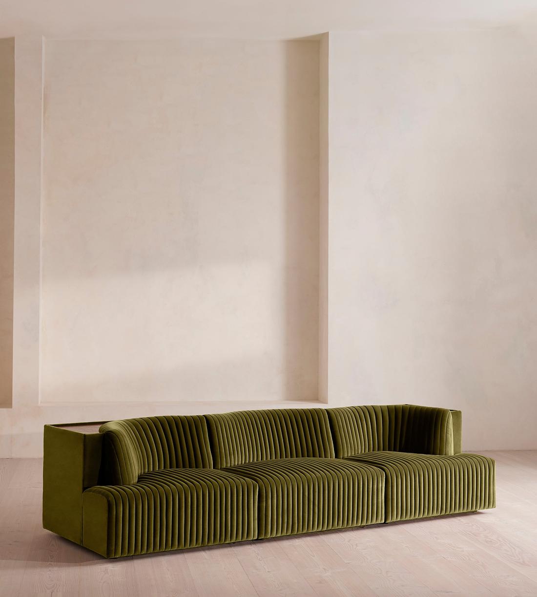 Hamish Modular Sofa - Four Seater - Velvet - Olive - Listing - Image 2