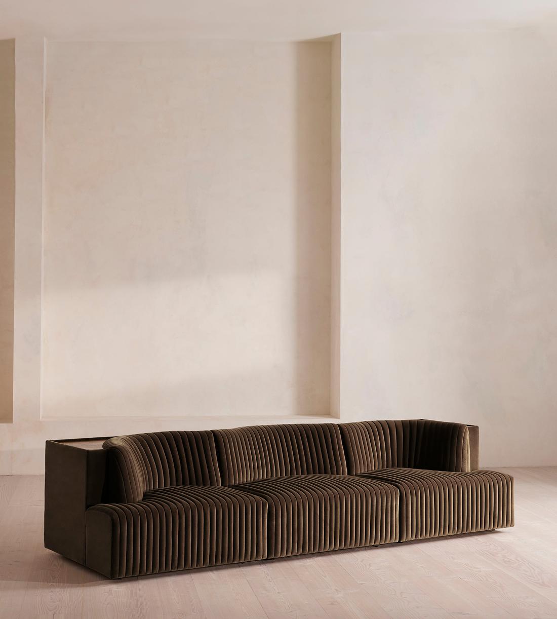 Hamish Modular Sofa - Four Seater - Velvet - Chocolate - Listing - Image 2