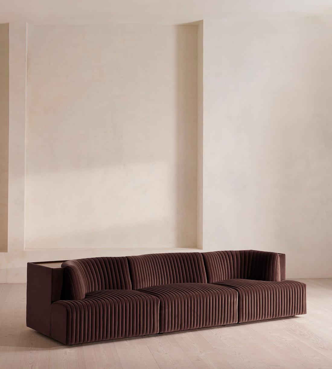 Hamish Modular Sofa - Four Seater - Velvet - Aubergine - UK - Listing - Image 2