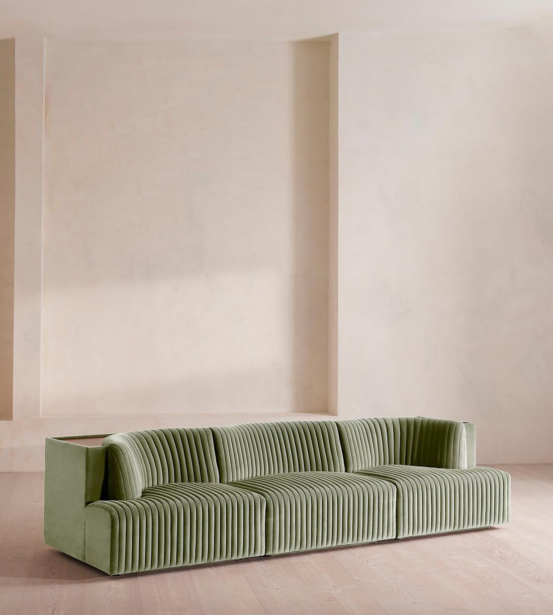 Hamish Modular Sofa - Four Seater - Velvet - Seafoam - UK - Listing - Image 2