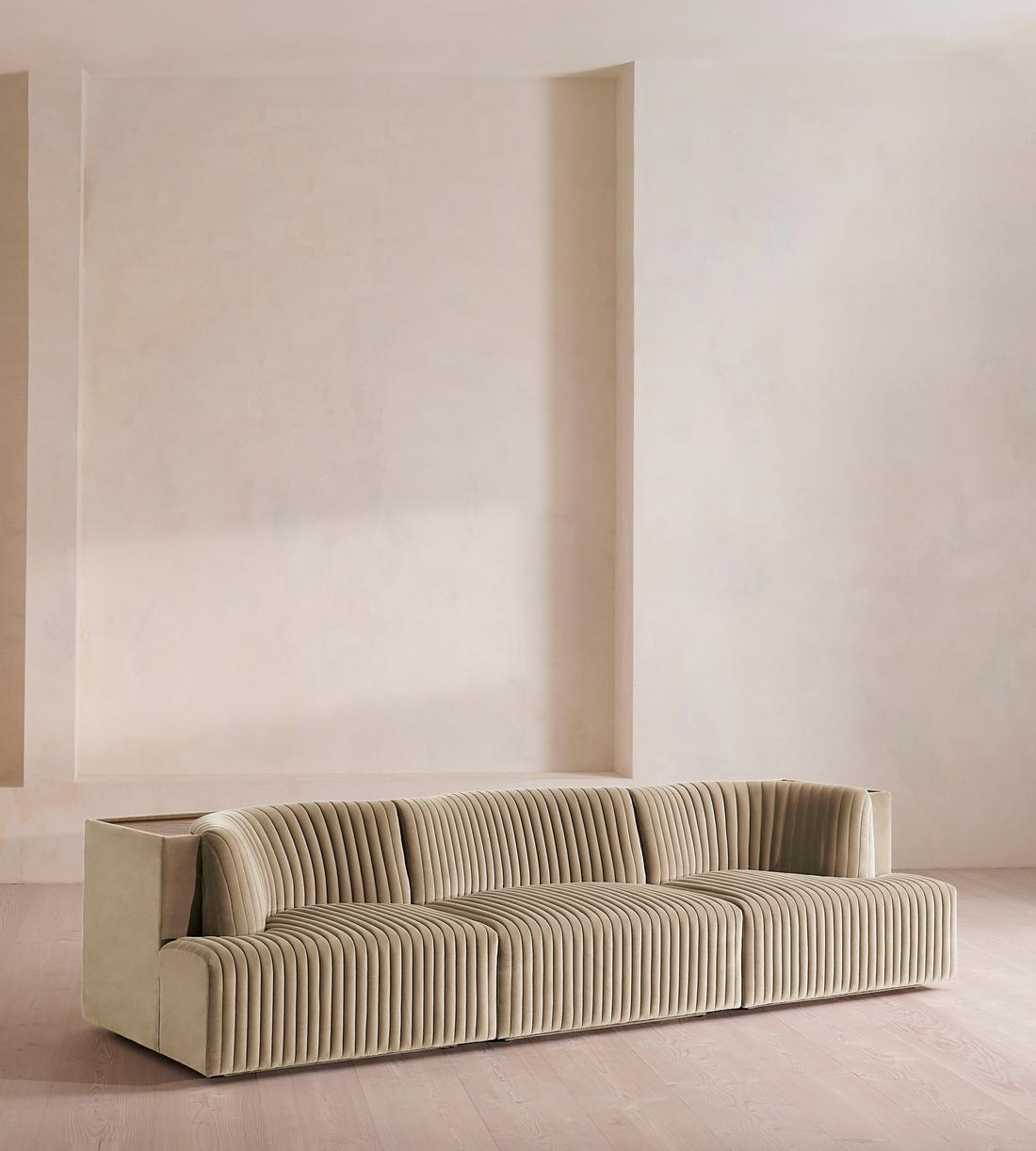 Hamish Modular Sofa - Four Seater - Velvet - Oyster - UK - Listing - Image 2