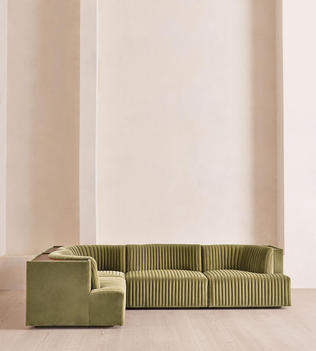 Hamish Modular Sofa - L-Shaped Sofa - Velvet - Lichen - UK - Listing - Image 2
