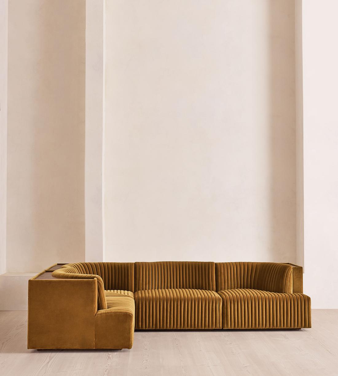 Hamish Modular Sofa - L-Shaped Sofa - Velvet - Mustard - UK - Listing - Image 2