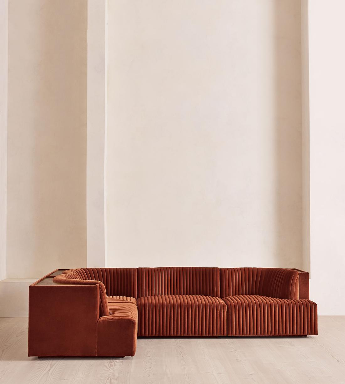 Hamish Modular Sofa - L-Shaped Sofa - Velvet - Rust - UK - Listing - Image 2