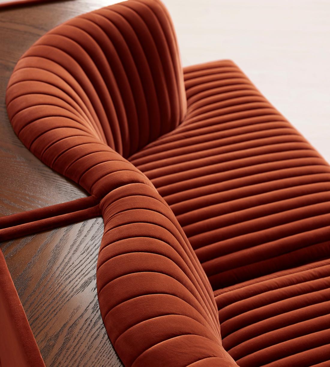 Hamish Sectional Sofa - Three Seater - Velvet - Rust - US - Images - Image 5