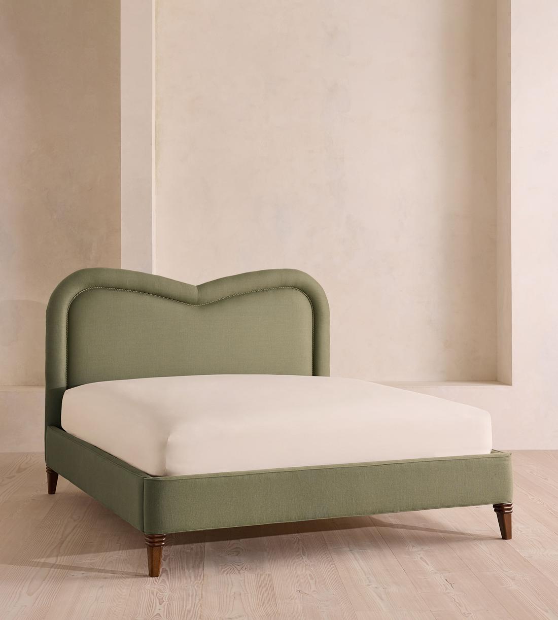 Keira Bed - King - Linen - Sage - UK - Listing - Image 1