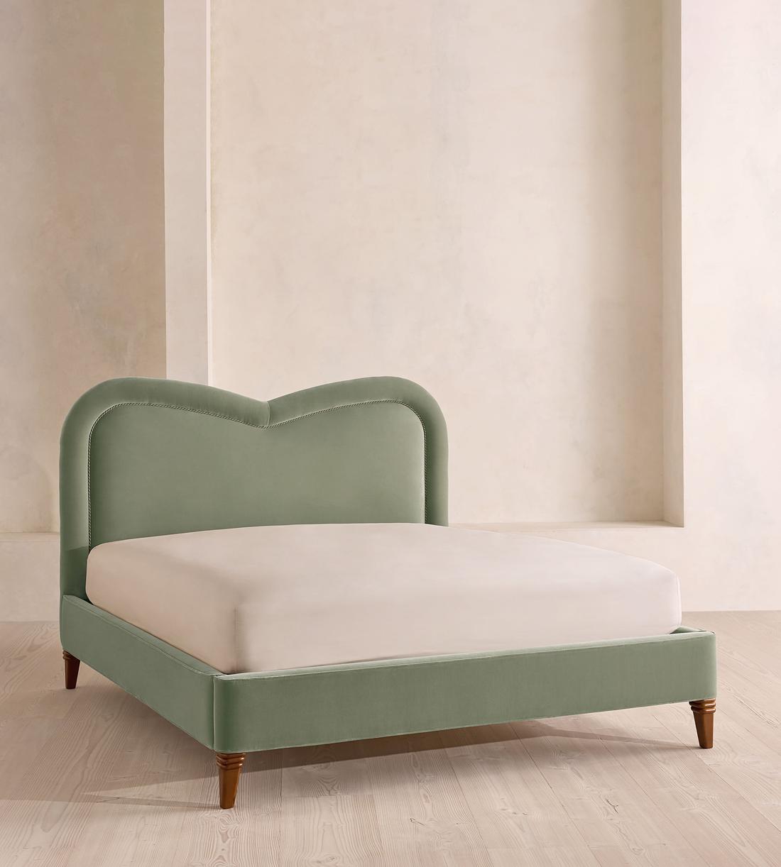 Keira Bed - Queen - Velvet - Seafoam - US - Listing - Image 1