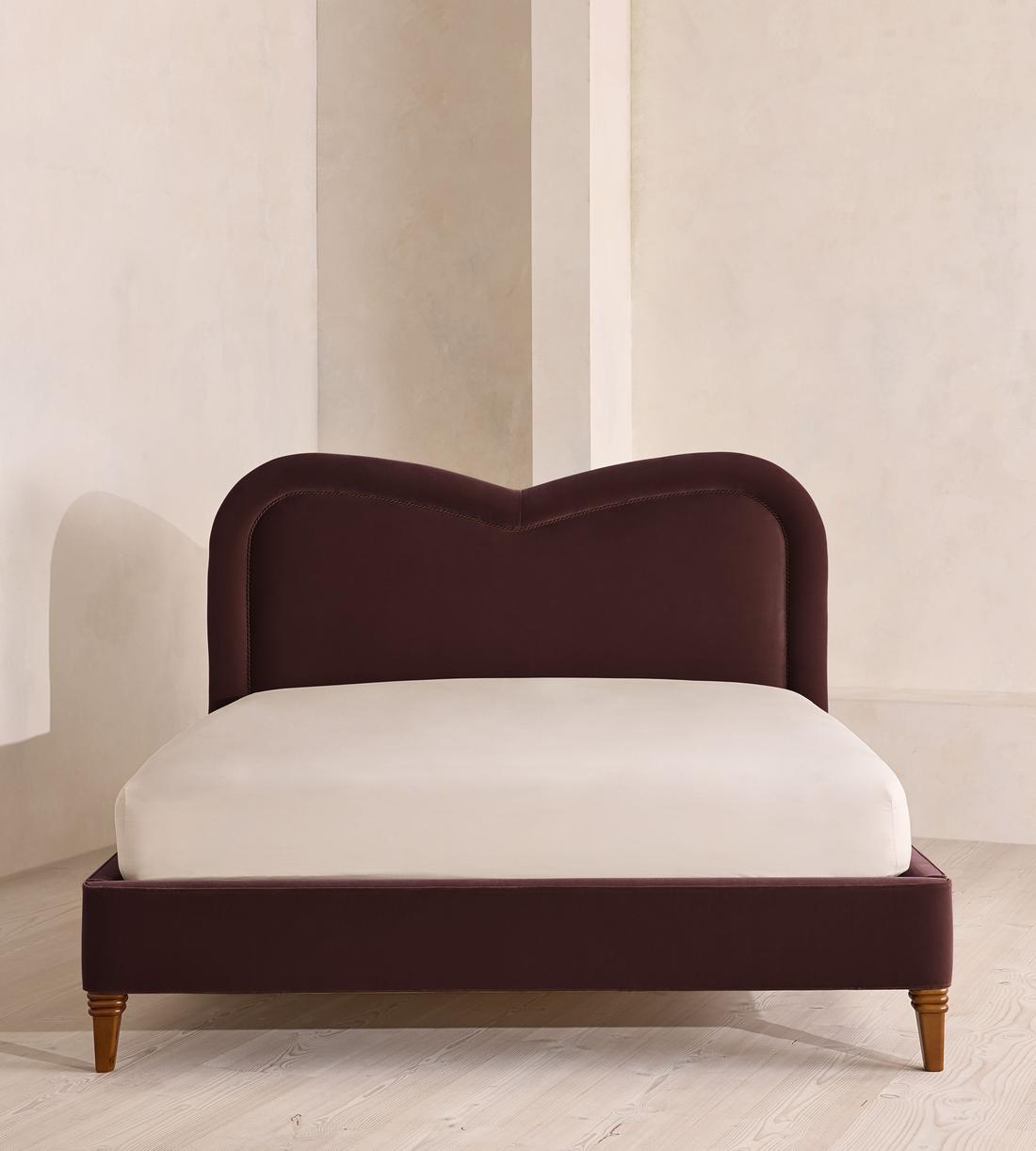 Keira Bed - King - Velvet - Aubergine - UK - Listing - Image 2
