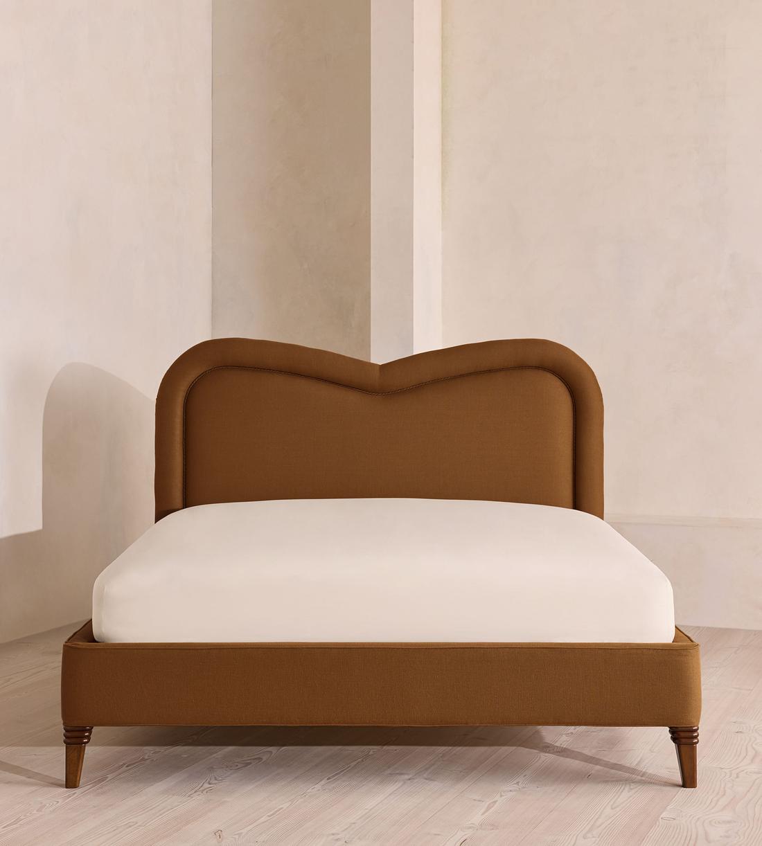 Keira Bed - King - Linen - Terracotta - UK - Listing - Image 2