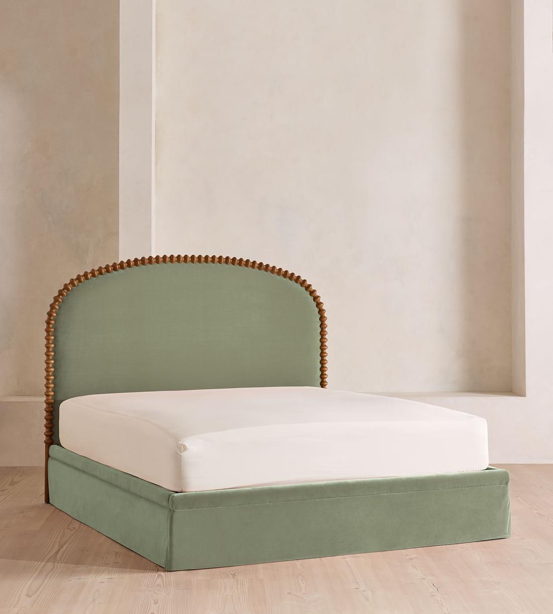 Mika Bed - King - Velvet - Seafoam - UK - Listing - Image 1