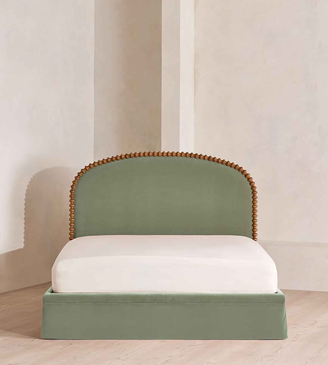Mika Bed - King - Velvet - Seafoam - US - Listing - Image 2