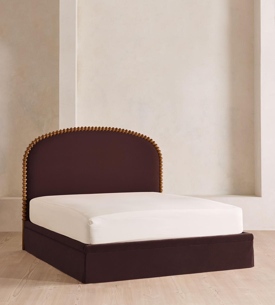 Mika Bed - King - Velvet - Aubergine - UK - Listing - Image 1