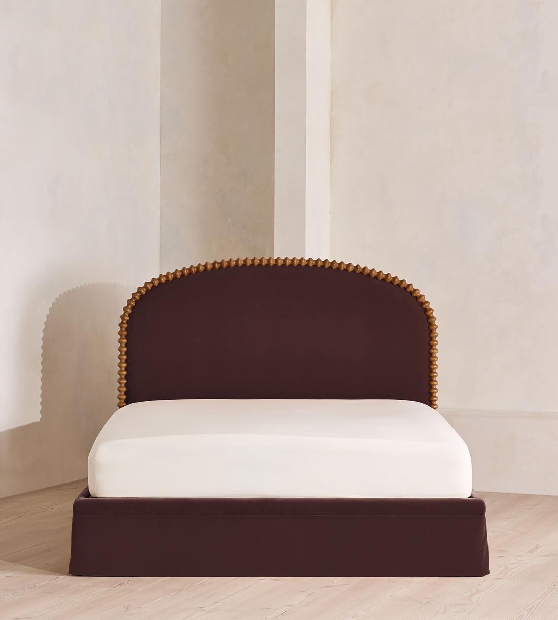 Mika Bed - King - Velvet - Aubergine - UK - Listing - Image 2