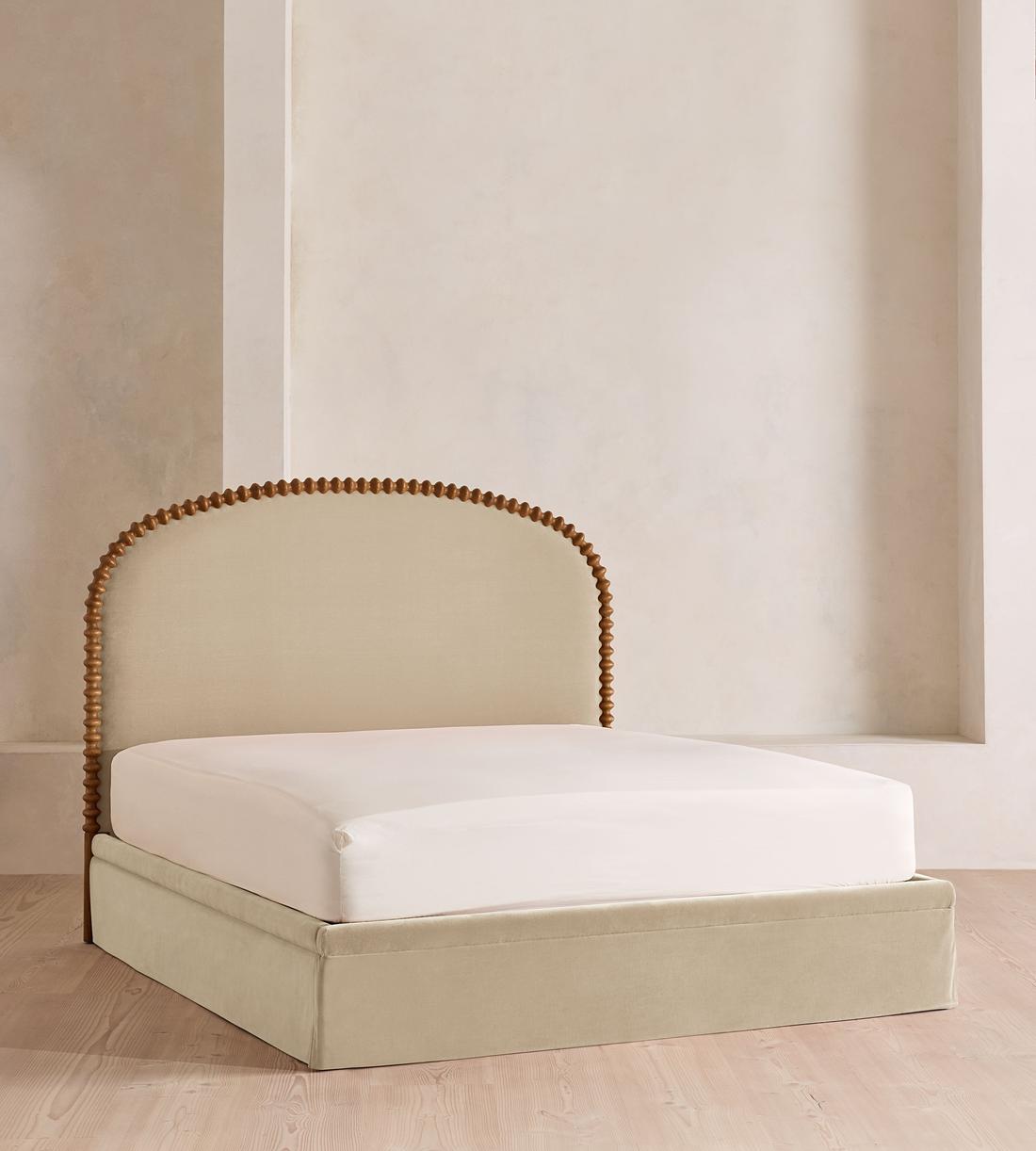 Mika Bed - King - Velvet - Oyster - US - Listing - Image 1