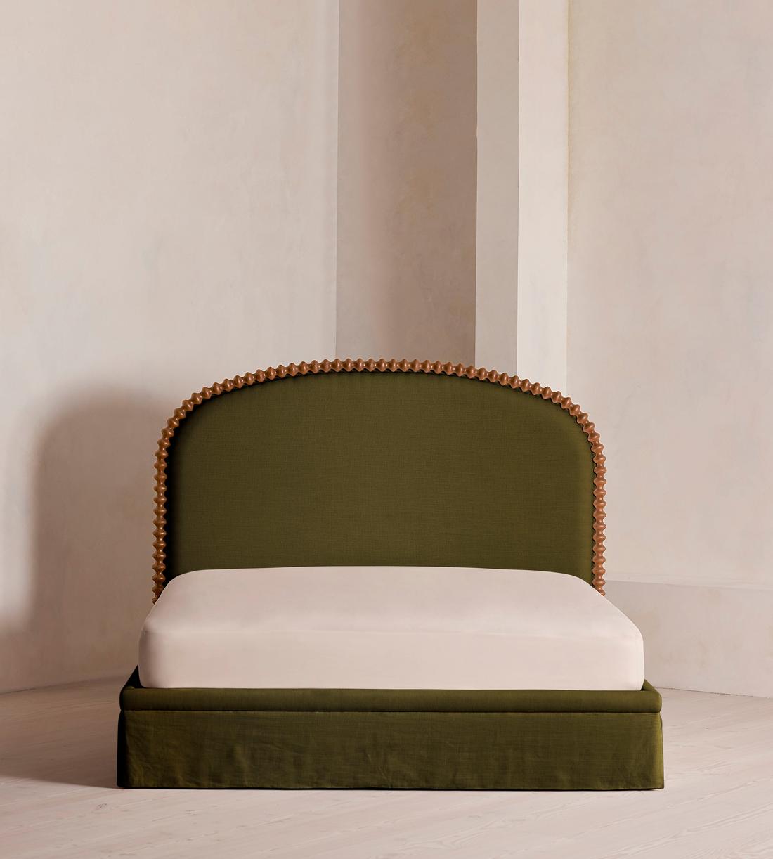 Mika Bed - King - Linen - Olive - Listing - Image 2