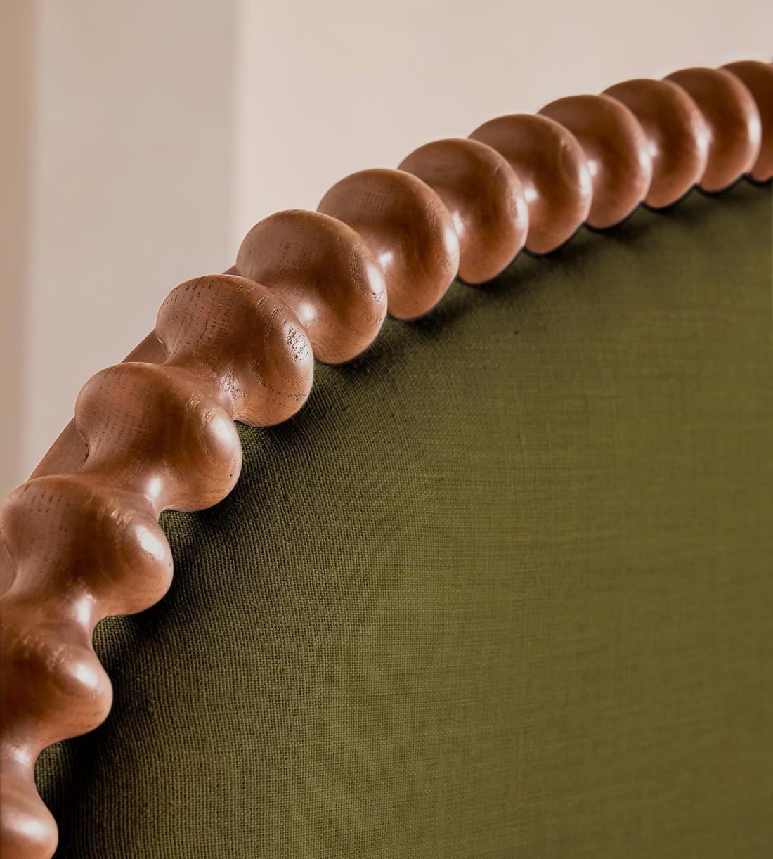 Mika Bed - King - Linen - Olive - Images - Image 4