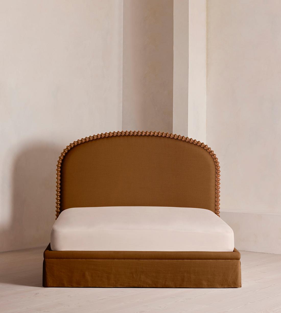 Mika Bed - King - Linen - Terracotta - UK - Listing - Image 2