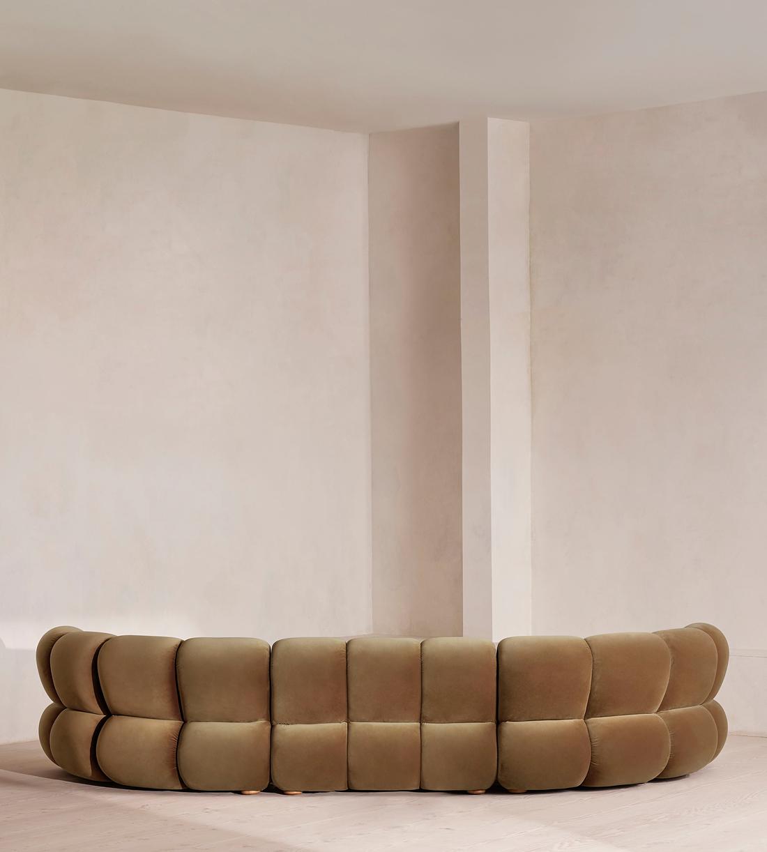 Noelle Modular Curved Sofa - Six Seater - Velvet - Truffle - UK - Images - Image 4