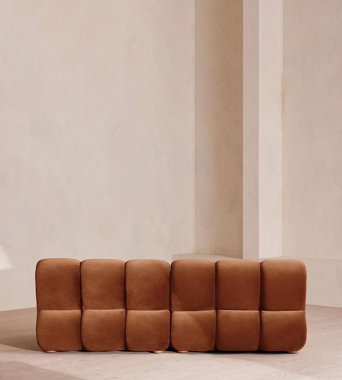 Noelle Sectional Sofa - Four Seater - Velvet - Cinnamon - US - Images - Image 4