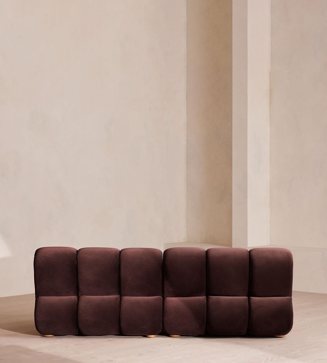 Noelle Sectional Sofa - Four Seater - Velvet - Aubergine - US - Images - Image 4