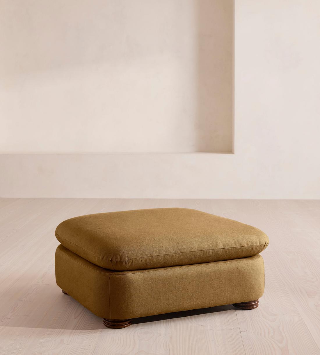 Rava Ottoman - Linen - Ochre - US - Listing - Image 2