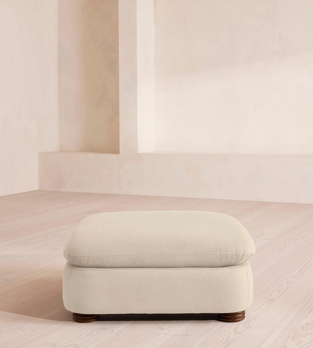Rava Ottoman - Linen - Bisque - Listing - Image 1