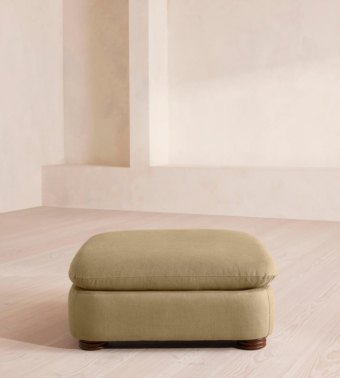 Rava Ottoman - Linen - Wheat - US - Listing - Image 1