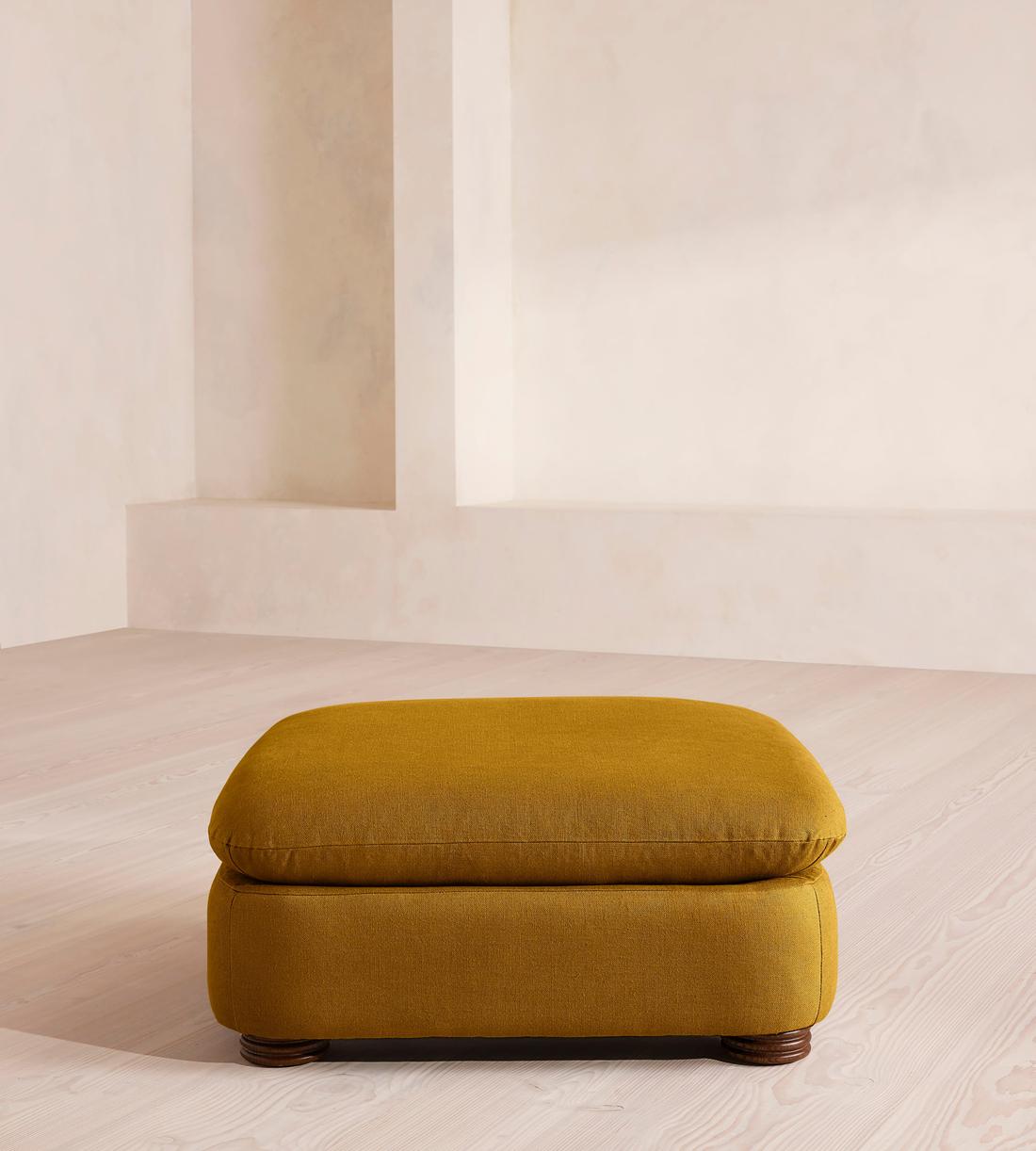 Rava Ottoman - Linen - Turmeric - US - Listing - Image 1