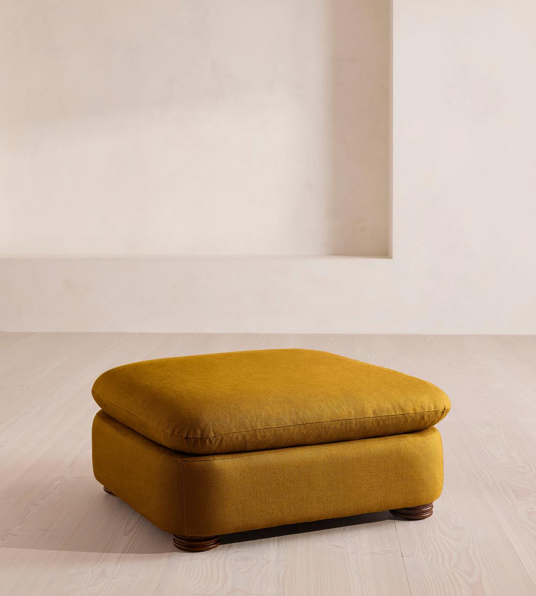 Rava Ottoman - Linen - Turmeric - US - Listing - Image 2