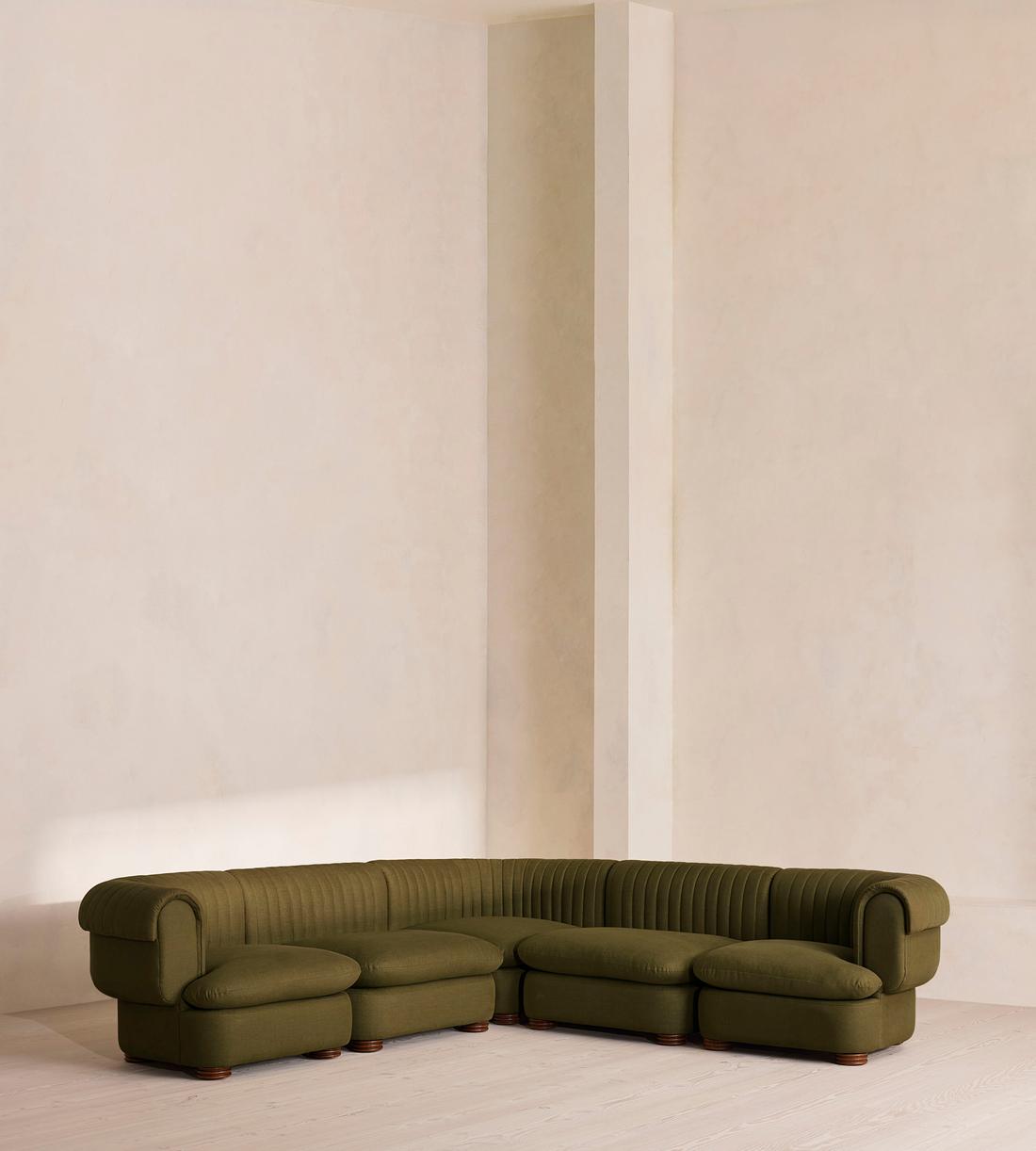 Rava Modular Sofa - Corner Sofa - Linen - Olive - Listing - Image 1