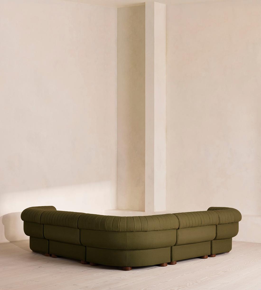 Rava Modular Sofa - Corner Sofa - Linen - Olive - Images - Image 3